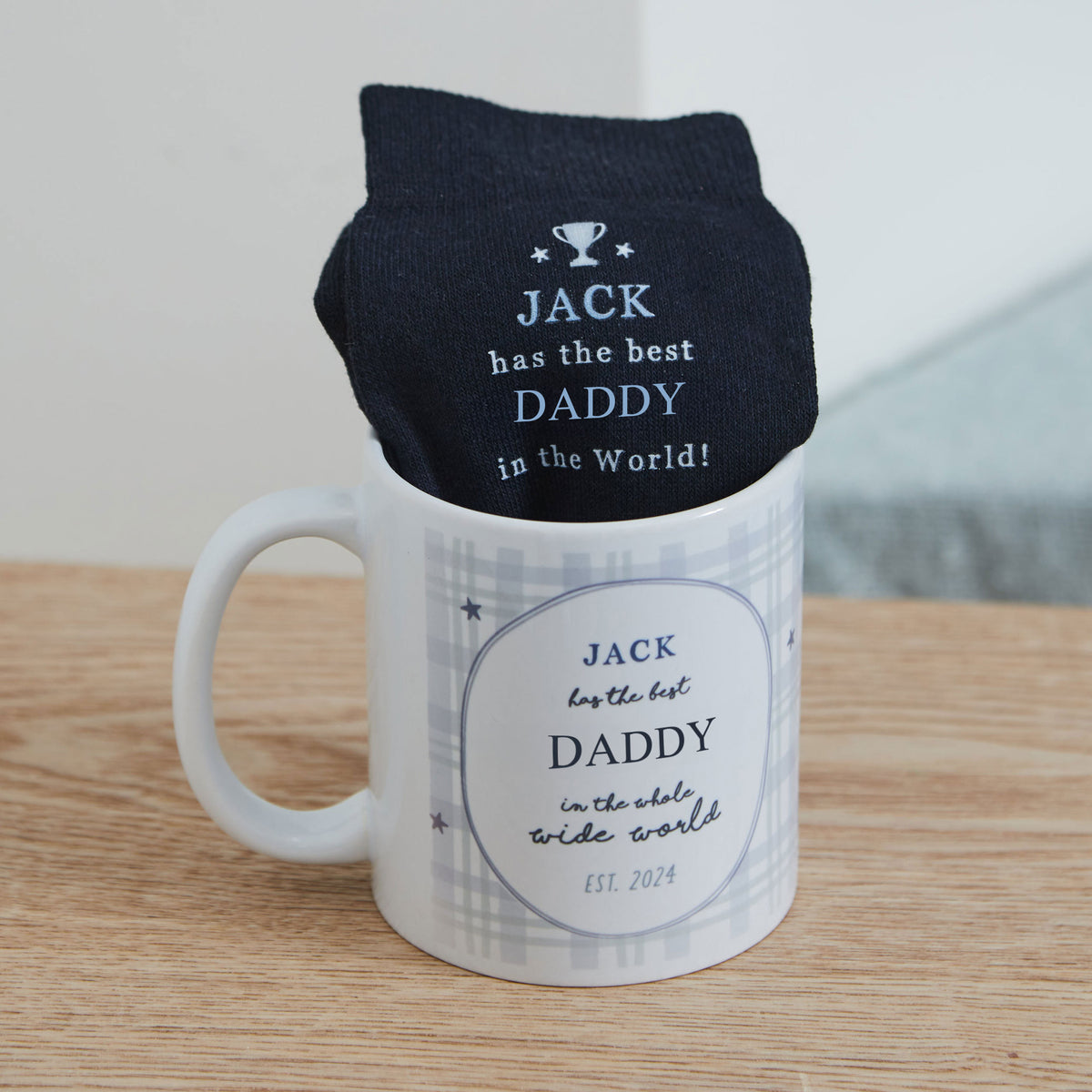 Personalised Best Dad Mug & Sock Gift Set
