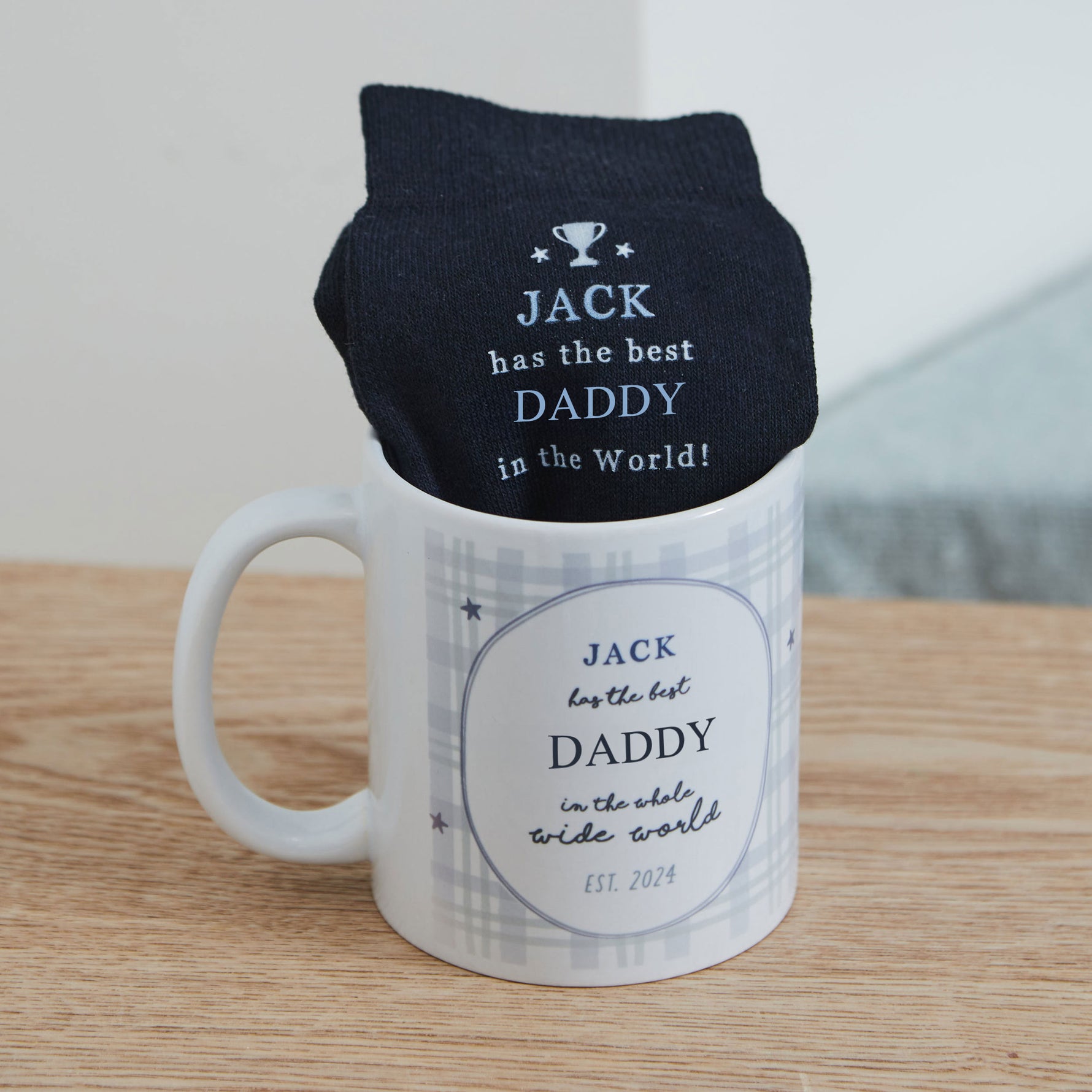 Personalised Best Dad Mug & Sock Gift Set