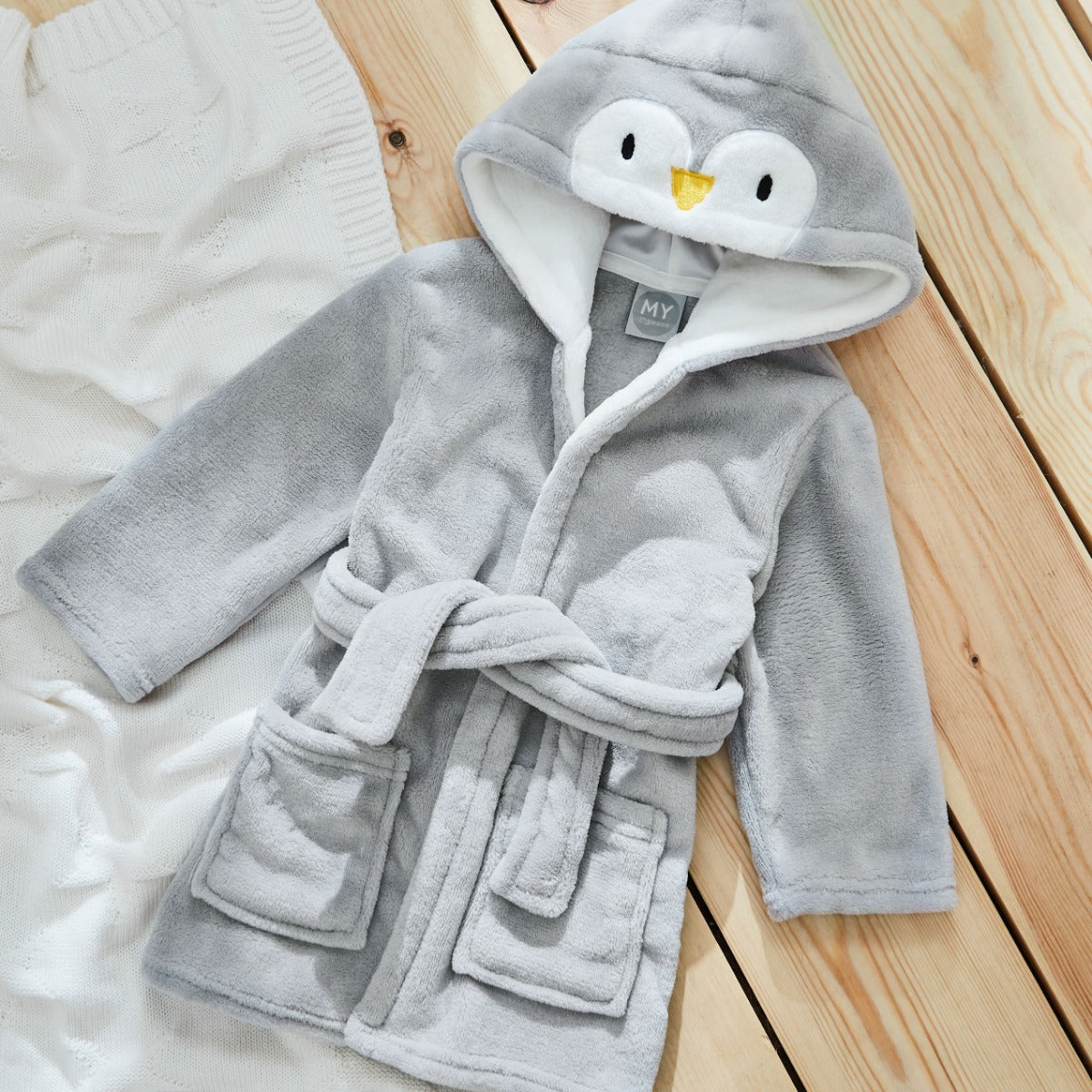 Sibling Grey Penguin Robes Gift Set 
