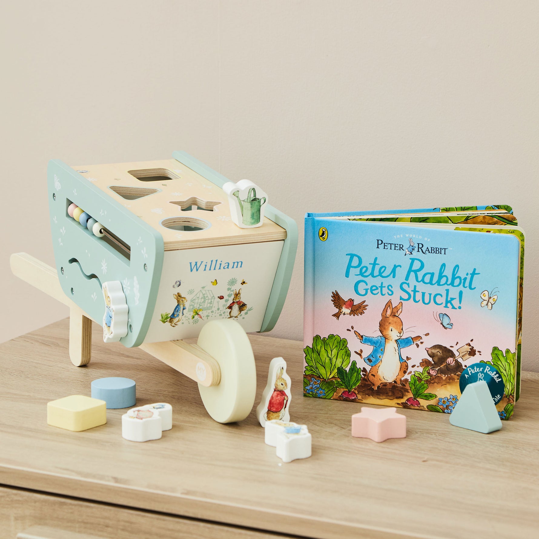 Personalised Peter Rabbit Wheelbarrow Read & Play Gift Set