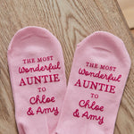 Personalised Wonderful Auntie Mug & Sock Gift Set 
