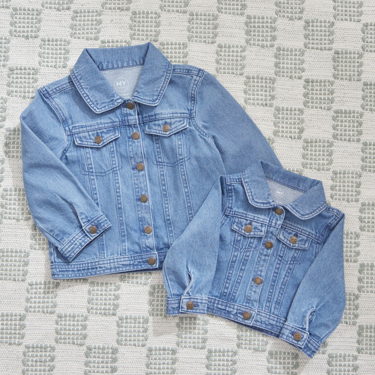 Personalised Big Brother & Little Brother Denim Jacket Gift Set