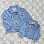 Personalised Big Brother & Little Brother Denim Jacket Gift Set