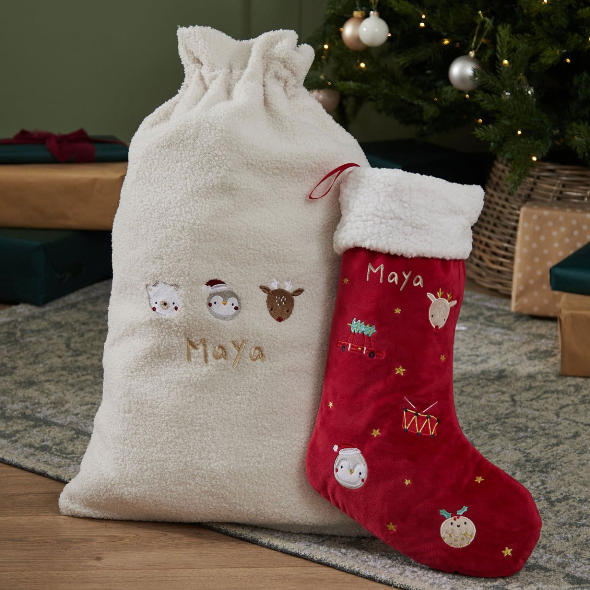 Personalised Red Christmas Detail Gift Set
