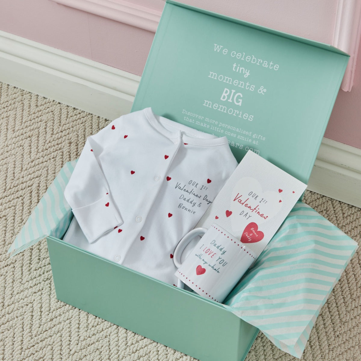 Personalised Our First Valentines Red Heart Gift Set
