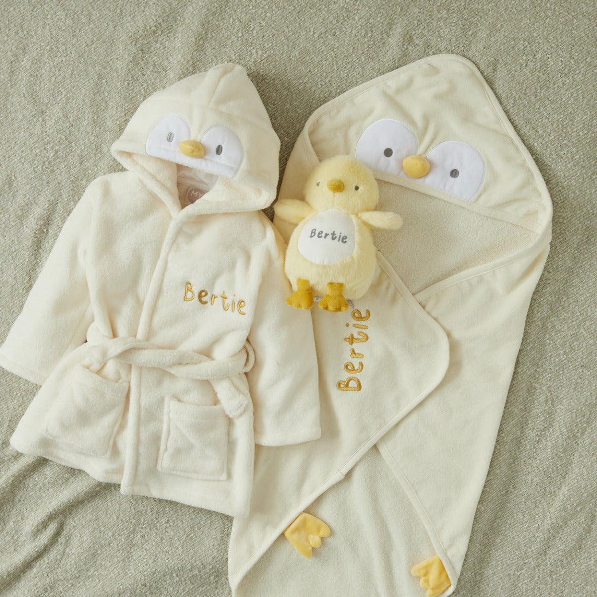 Personalised Chick Splash, Snuggle and Cuddle Gift Set