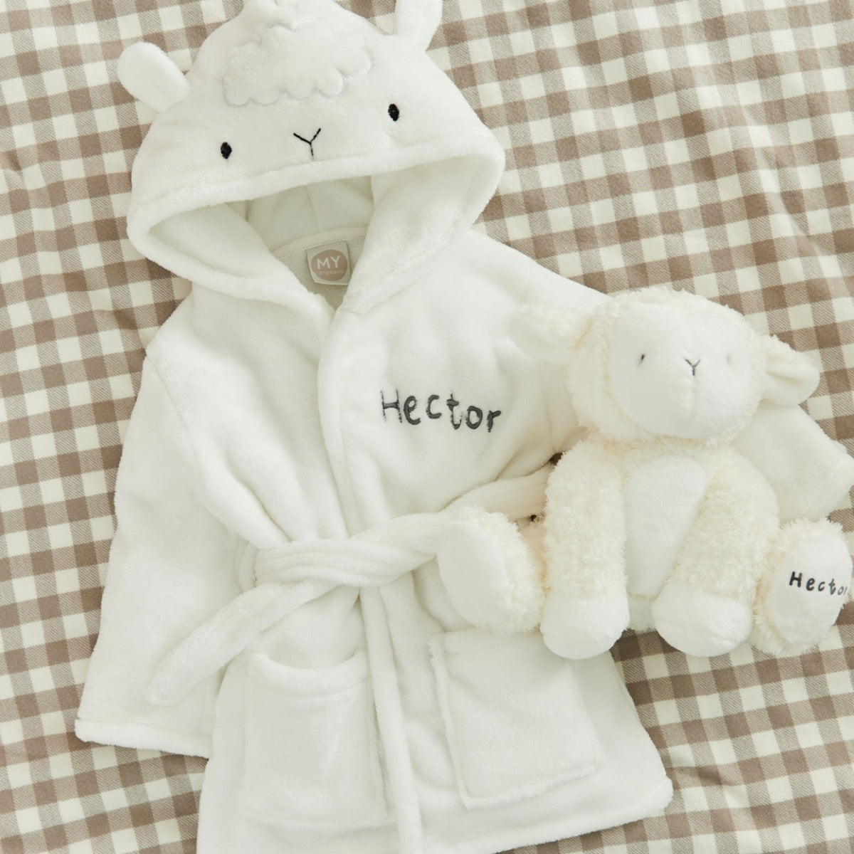Personalised Lamb Snuggle and Cuddle Gift Set