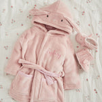 Personalised Pink Bunny Robe and Booties Gift Set