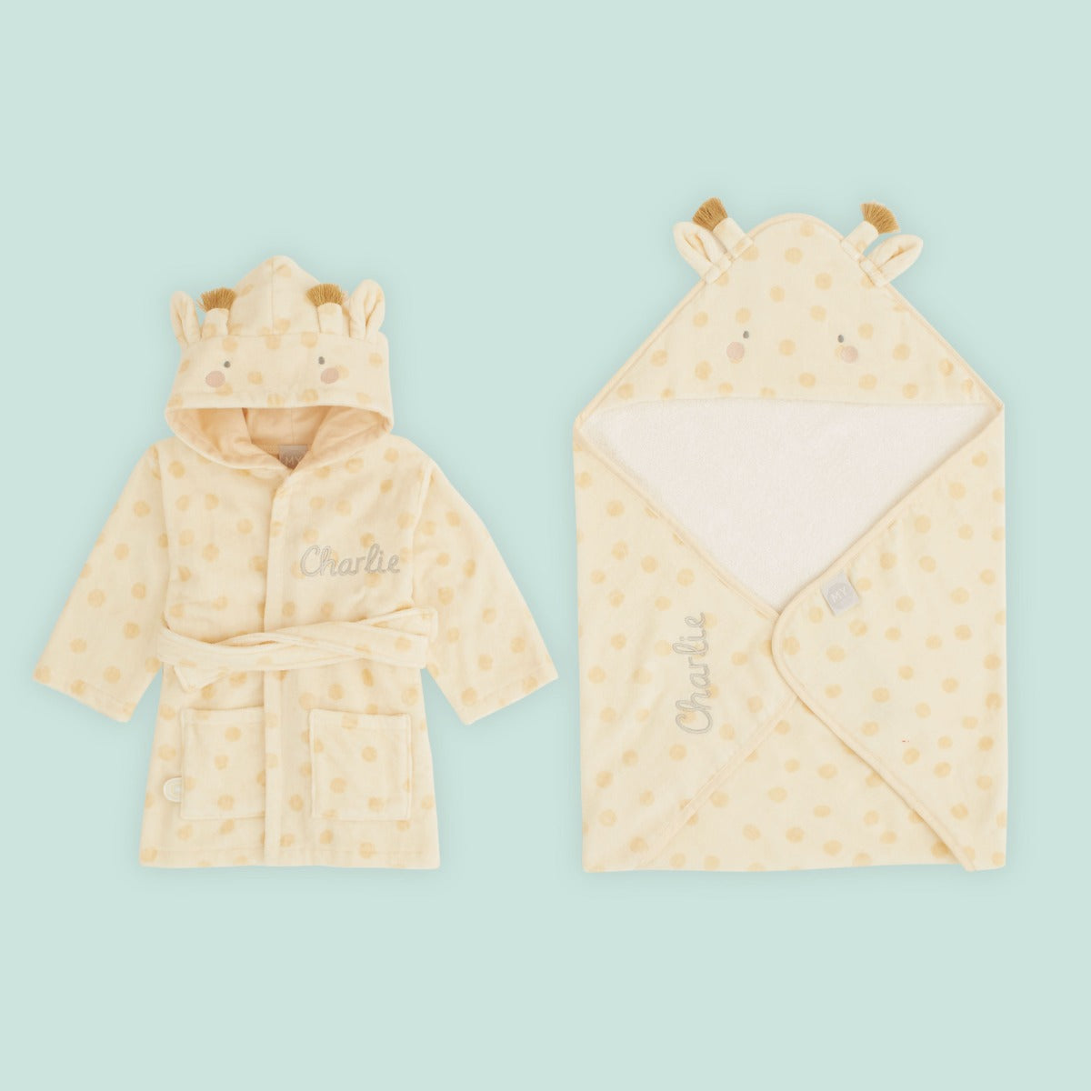 Personalised Giraffe Splash and Snuggle Set