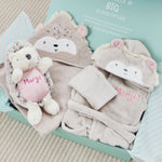 Personalised Hedgehog Splash, Snuggle & Cuddle Gift Set 