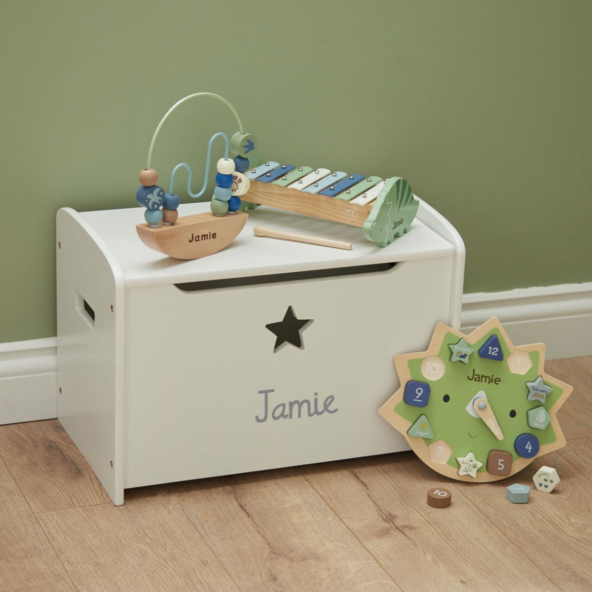 Personalised Green Dino Ultimate Gift Set 