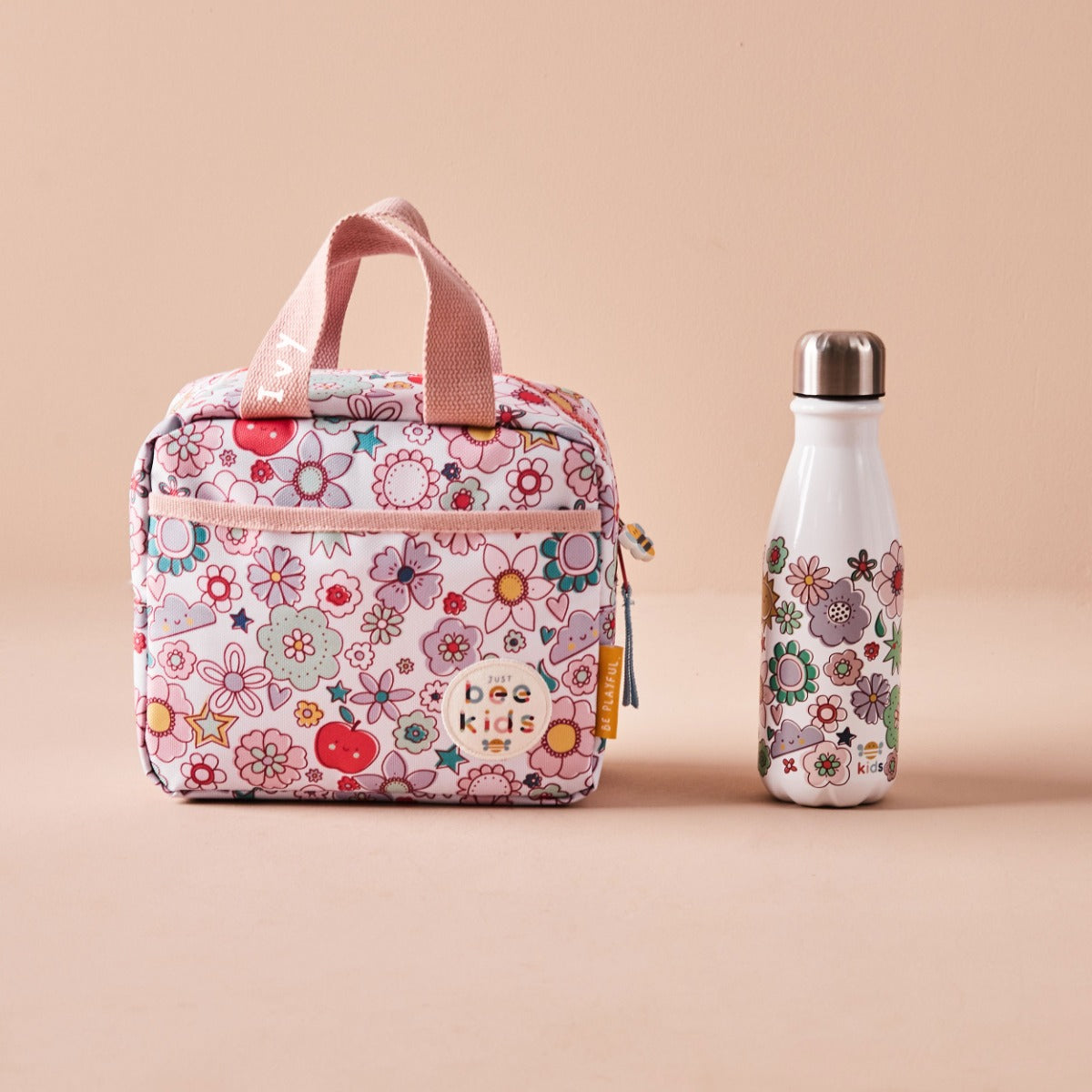 Just Bee Kids Retro Floral Lunch Bag and Water Bottle Set