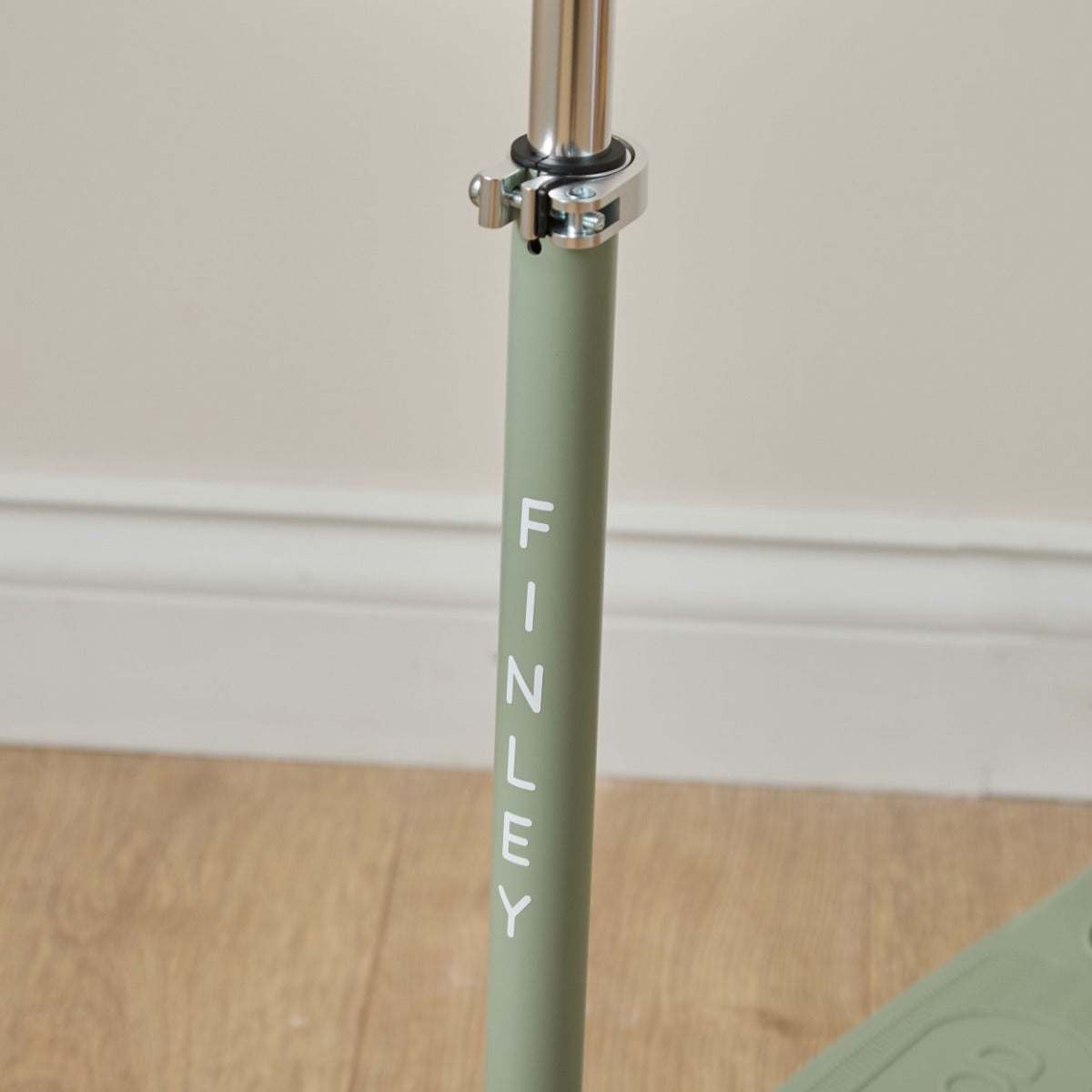 Personalised Olive Eco Banwood Three-Wheel Scooter and Helmet Set