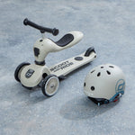 Personalised Scoot and Ride Highway Kick 1 Push & Go Scooter & Helmet Gift Set in Ash 