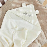 Personalised Large Ivory Hooded Bath Towel