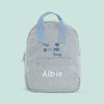 Swim! Personalised Blue Cord Mini Backpack