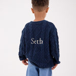 Personalised Organic Cotton Navy Cardigan