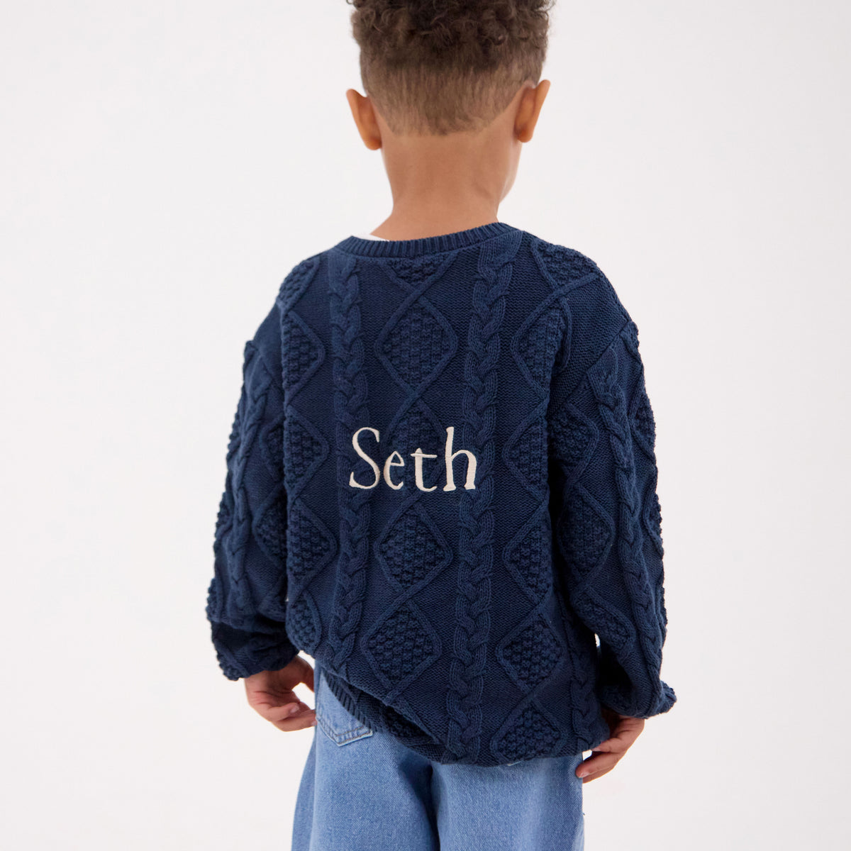 Personalised Organic Cotton Navy Cardigan