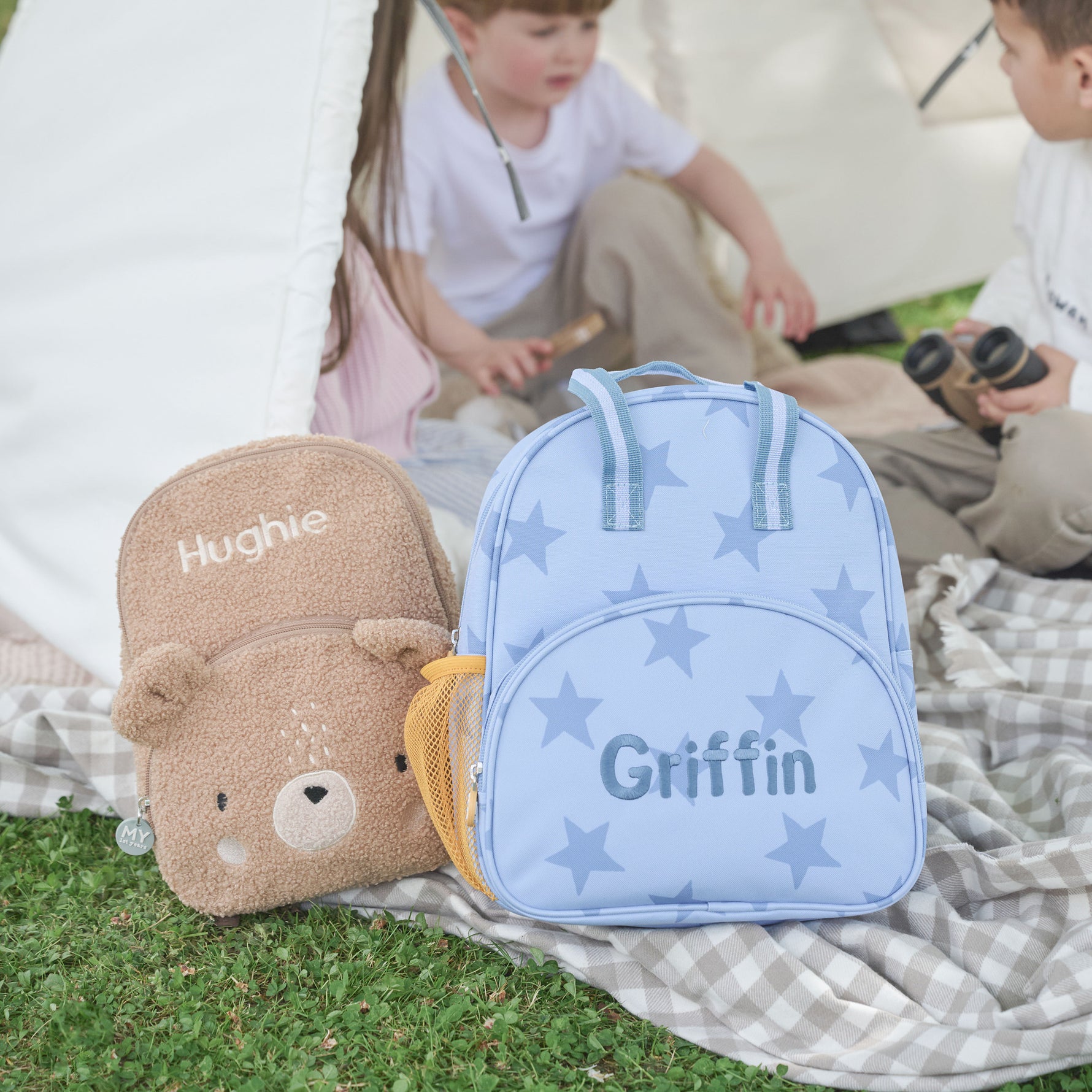 Personalised Fluffy Bear Character Mini Backpack