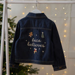 Personalised I Believe Indigo Denim Jacket
