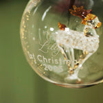 Personalised 1st Christmas Reindeer Glass Bauble