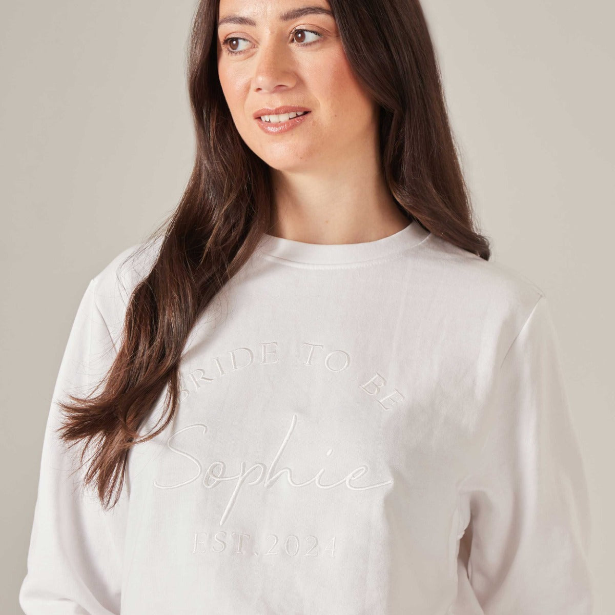 Personalised White Bride To Be Sweatshirt