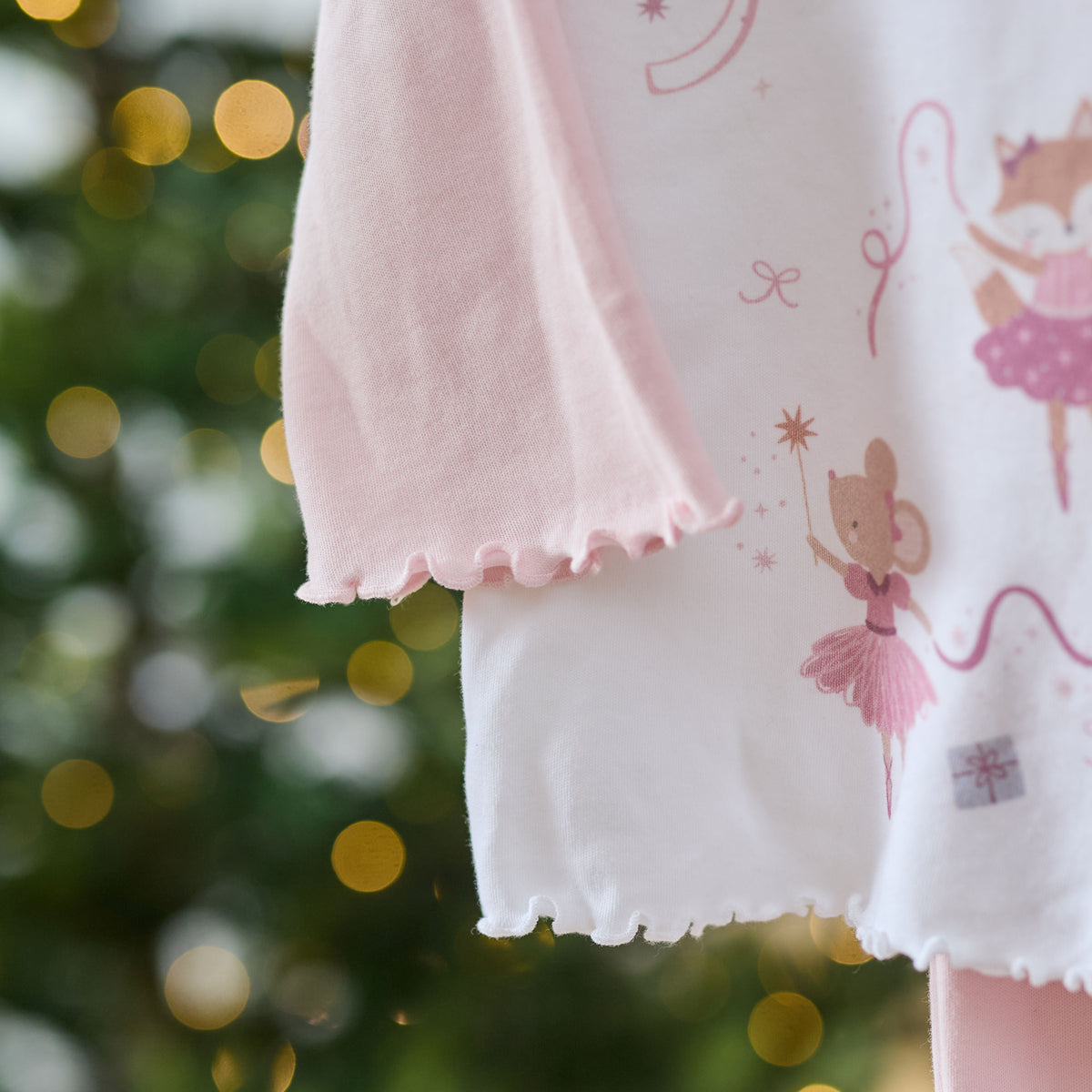 Personalised Pink Mouse Ballerina Christmas Pyjamas
