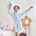 Personalized Blue Fleece Robe with Ears