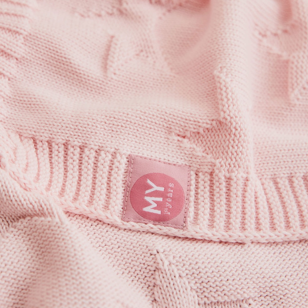 Personalized Pink Star Jacquard Baby Blanket