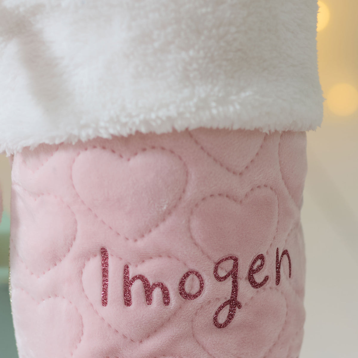 Personalised Small Name Pink Velvet Gift Stocking