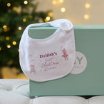 Personalised Pink Mouse Ballerina 1st Christmas Bib