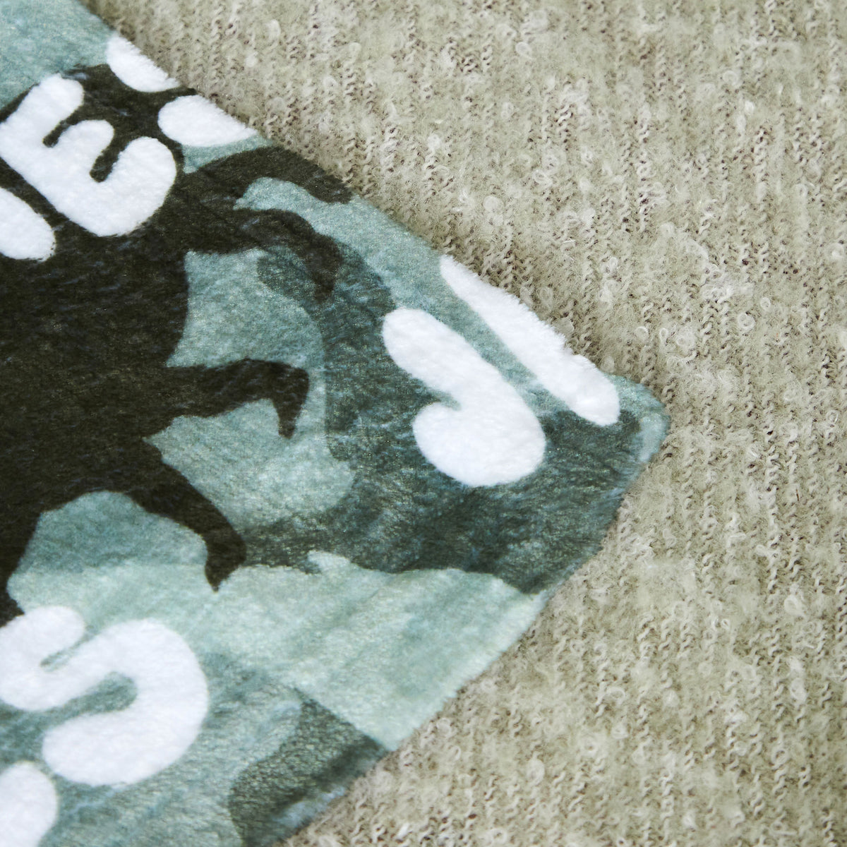 Personalized Dino Camo Print Name Fleece Blanket