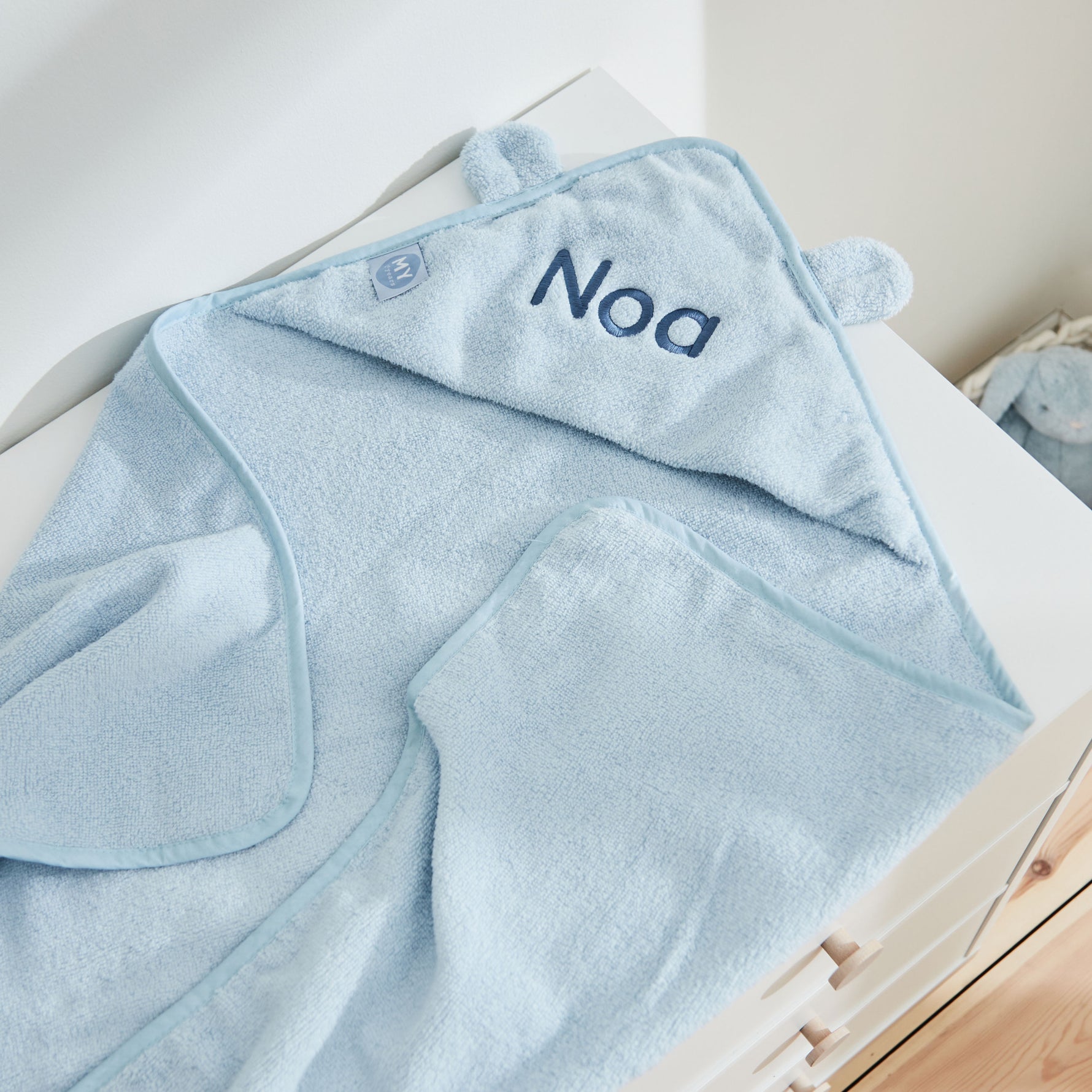 Personalized Small Blue Hooded Towel