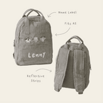 Personalised Farm Animals Embroidered Grey Cord Backpack
