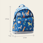 Personalised Navy Safari Print Classic Mini Backpack