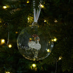 Personalised Reindeer Glass Bauble