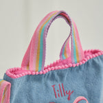 Personalised Bow Embroidered Denim Handbag