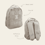 Personalised Biscuit Bear Grey Cord Mini Backpack