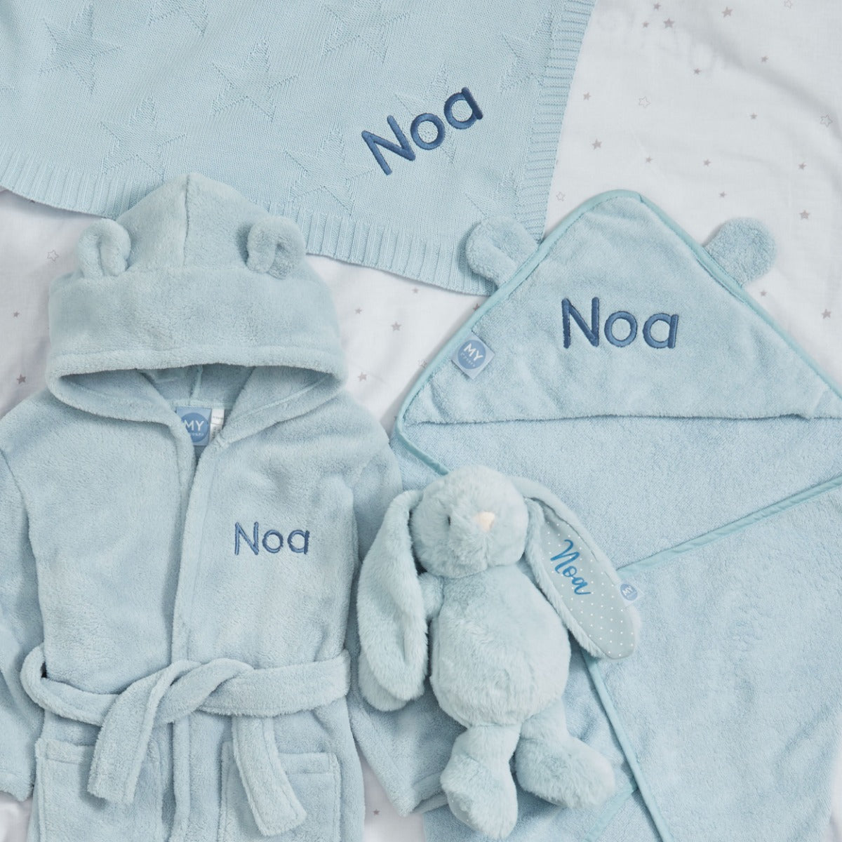 Personalized Blue Bedtime Essentials Gift Set