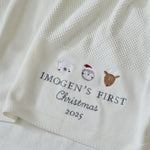 Personalized 1st Christmas Ivory Shawl
