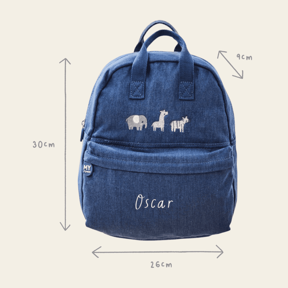 Personalised Safari Denim Backpack 