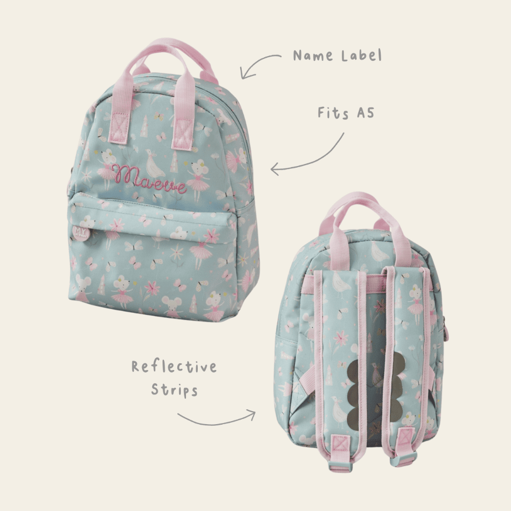Personalised Twinkle Tales Mouse Ballerina Mini Backpack