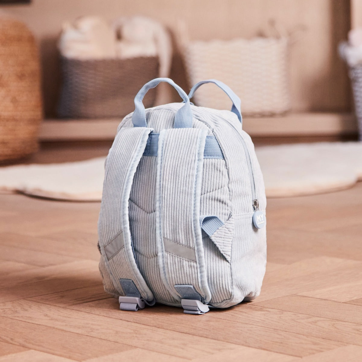 Personalised Cloud Blue Cord Mini Backpack