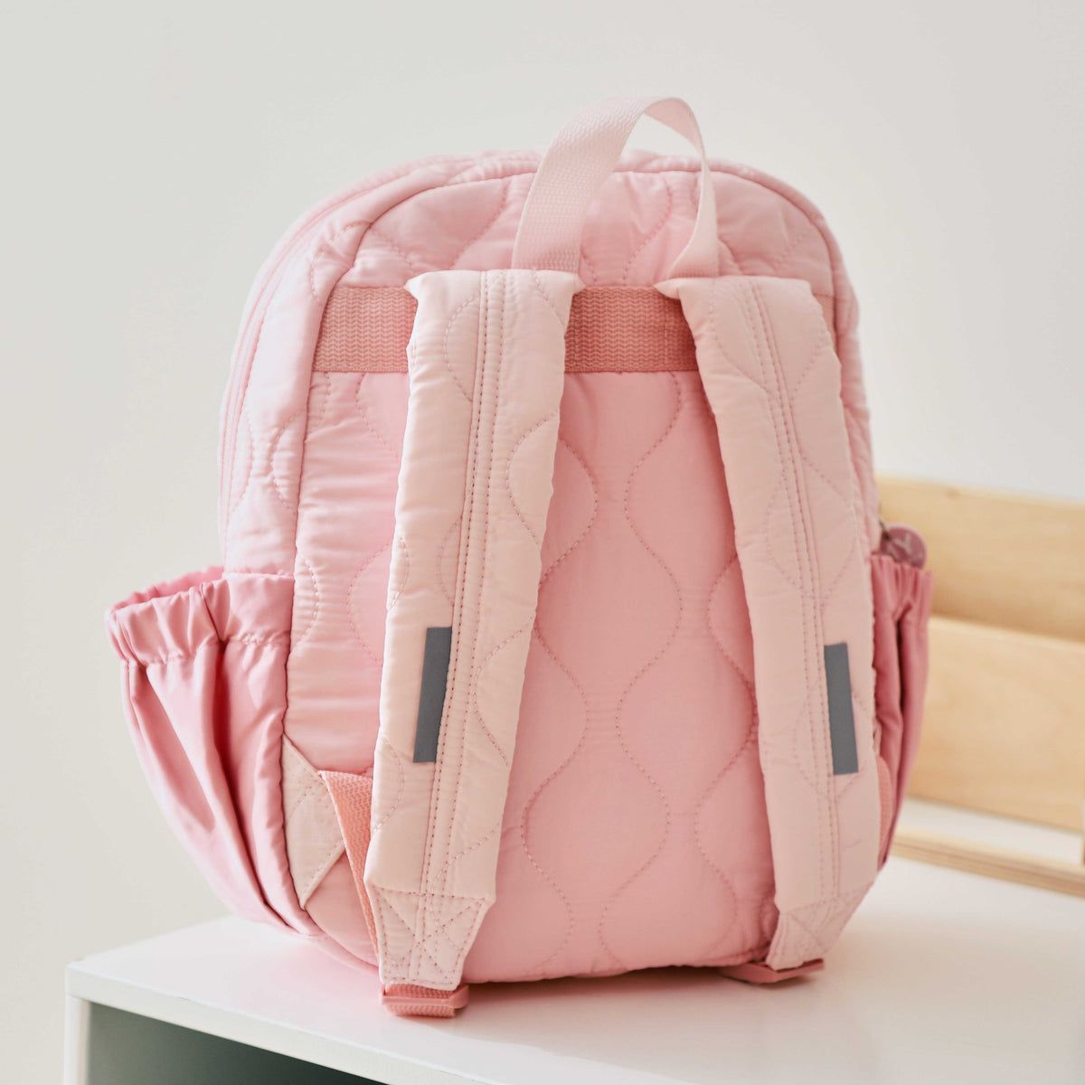 Personalised Pink Star Quilted Medium Backpack