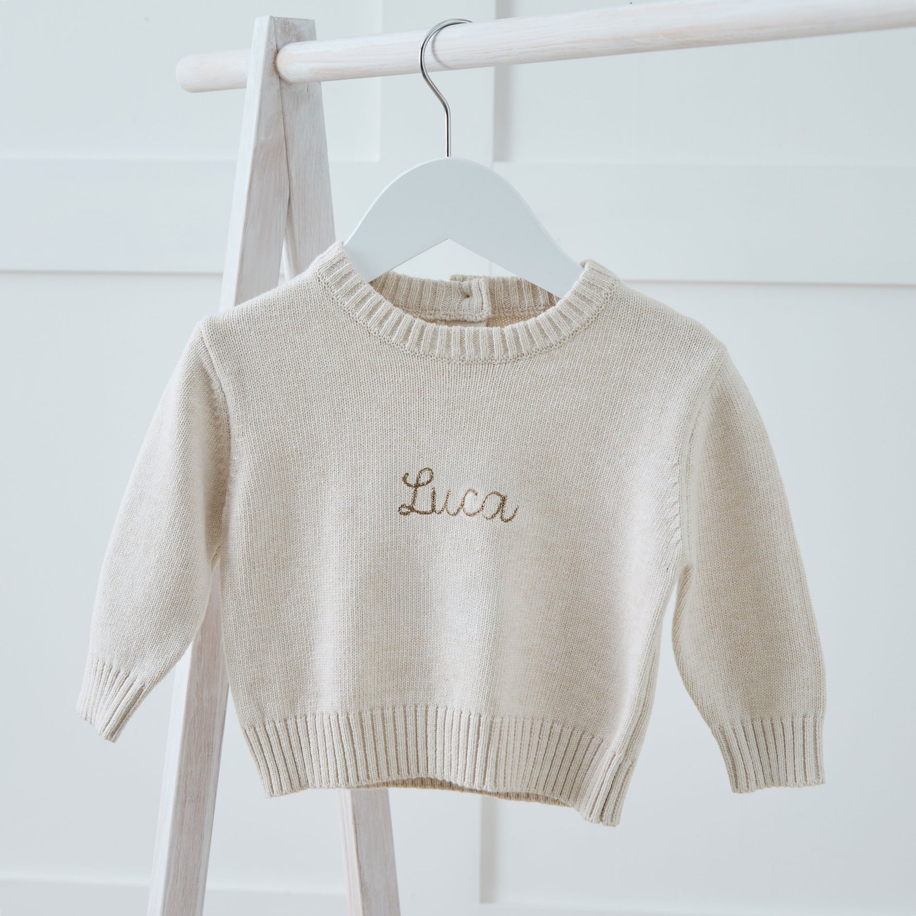 Personalised Oatmeal Jumper