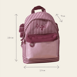 Personalised Pink and Burgundy Stripe Classic Mini Backpack