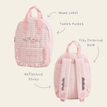 Personalised Garden Secrets Butterfly Pink Gingham Backpack