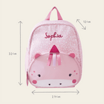 Personalised Pink Unicorn Face Medium Backpack