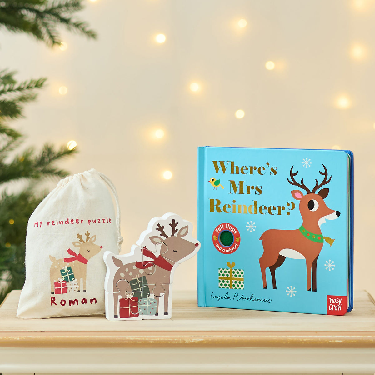 Personalised Reindeer Read & Play Gift Set