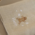Personalised Gingerbread Neutral Linen Napkin